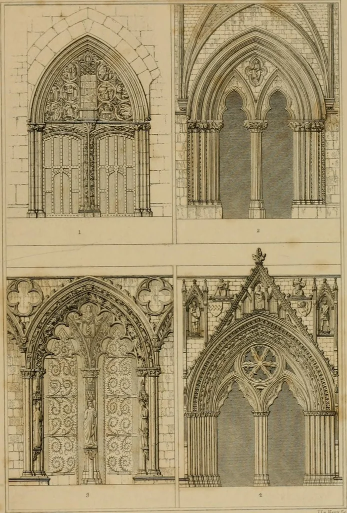An illustration from A dictionary of the architecture and archaeology of the middle ages : including words used by ancient and modern authors in treating of architectural and other antiquities, also, biographical notices of ancient architects, 1883, leaf 217
