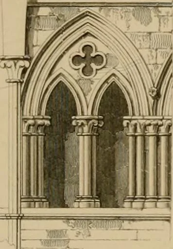 An illustration from A dictionary of the architecture and archaeology of the middle ages : including words used by ancient and modern authors in treating of architectural and other antiquities, also, biographical notices of ancient architects, 1883, leaf 57