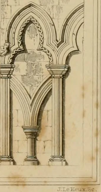 An illustration from A dictionary of the architecture and archaeology of the middle ages : including words used by ancient and modern authors in treating of architectural and other antiquities, also, biographical notices of ancient architects, 1883, leaf 57