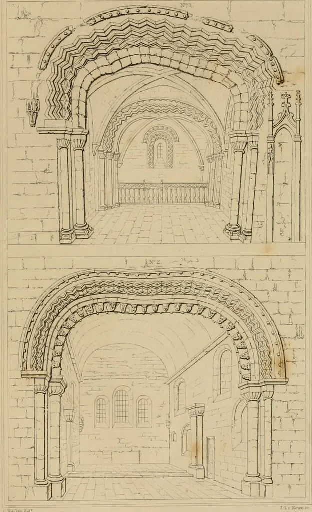 An illustration from A dictionary of the architecture and archaeology of the middle ages : including words used by ancient and modern authors in treating of architectural and other antiquities, also, biographical notices of ancient architects, 1883, leaf 77