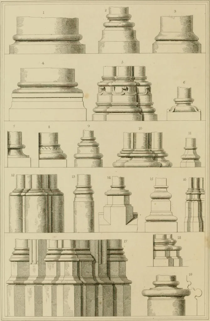 An illustration from A dictionary of the architecture and archaeology of the middle ages : including words used by ancient and modern authors in treating of architectural and other antiquities, also, biographical notices of ancient architects, 1883, leaf 90