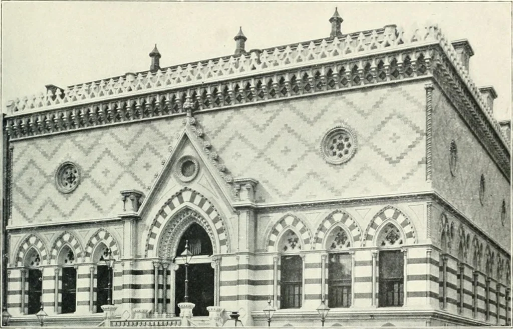 An illustration from A dictionary of architecture and building; biographical, historical and descriptive, 1901, leaf 181