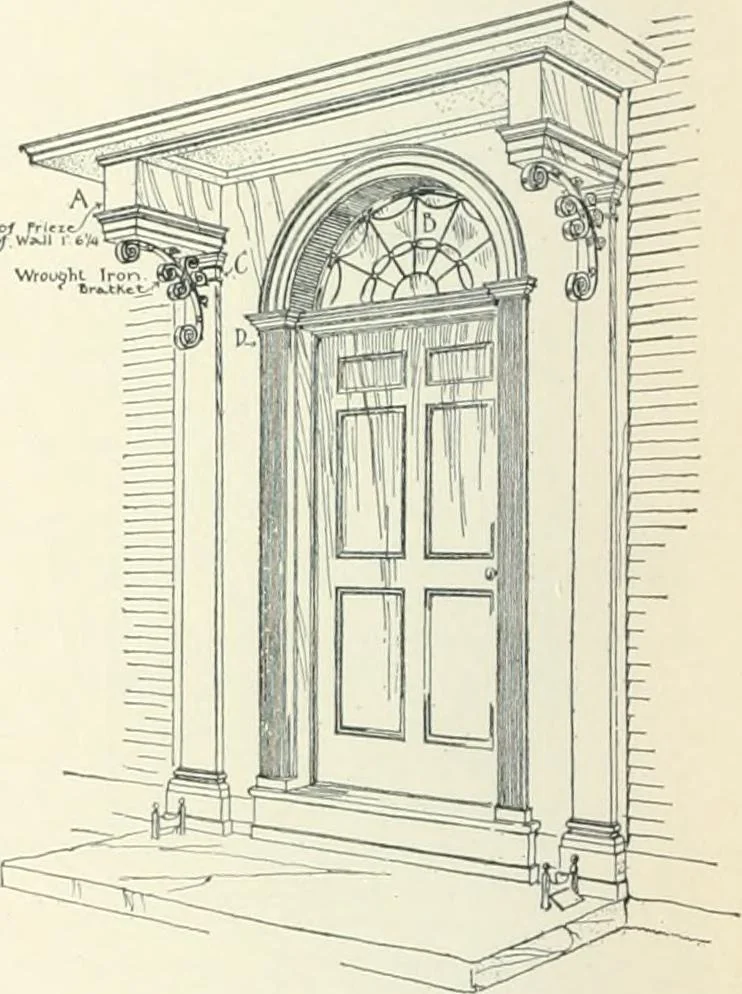 An illustration from A dictionary of architecture and building; biographical, historical and descriptive, 1901, leaf 204