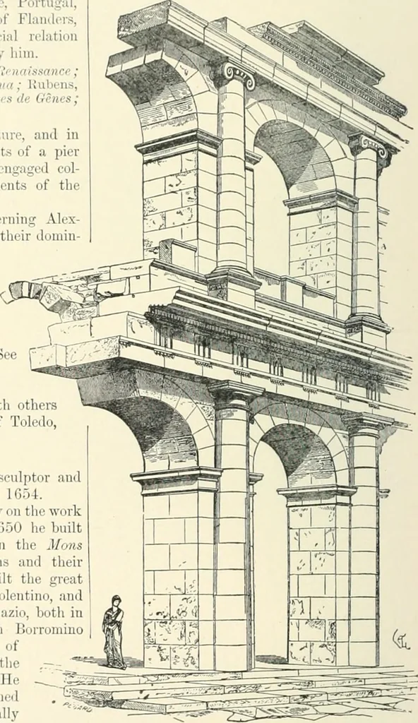 An illustration from A dictionary of architecture and building; biographical, historical and descriptive, 1901, leaf 36