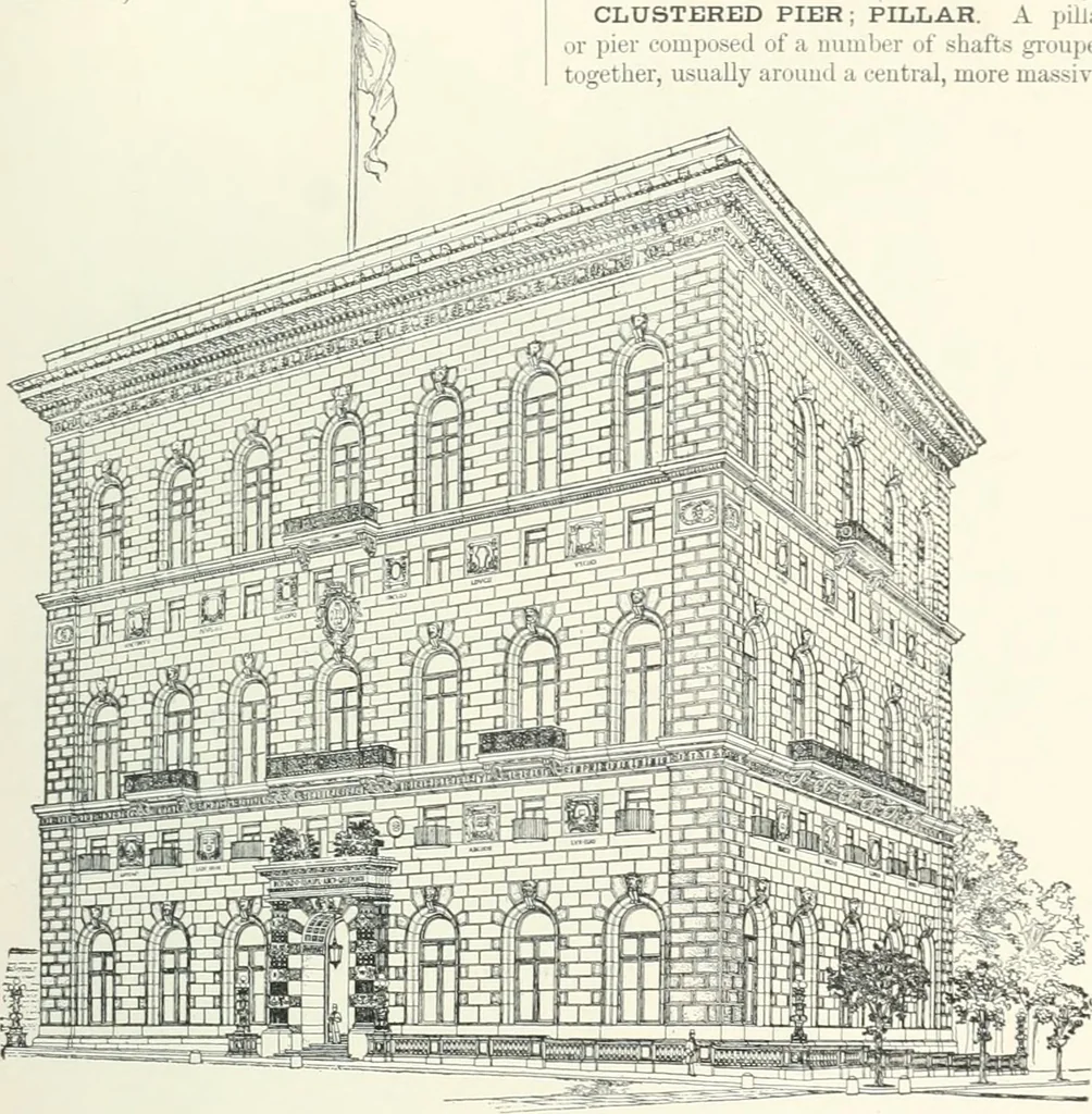 An illustration from A dictionary of architecture and building; biographical, historical and descriptive, 1901, leaf 367