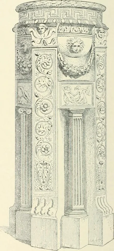 An illustration from A dictionary of architecture and building; biographical, historical and descriptive, 1901, leaf 40