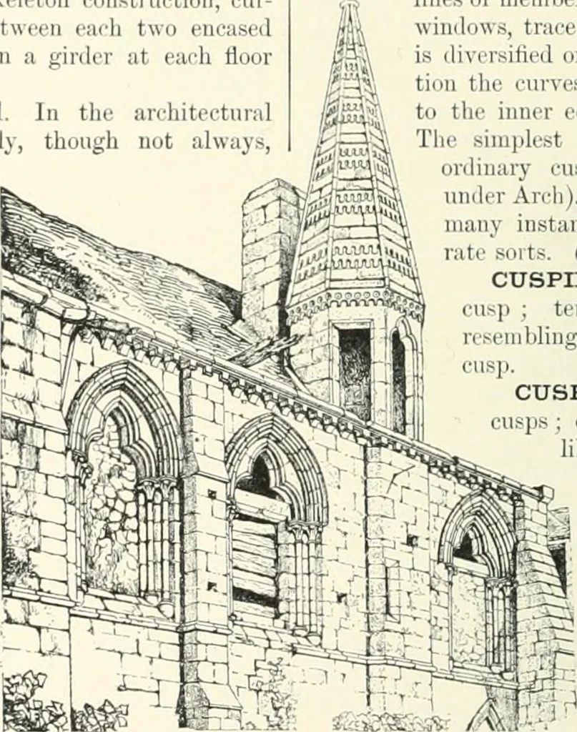 An illustration from A dictionary of architecture and building; biographical, historical and descriptive, 1901, leaf 428