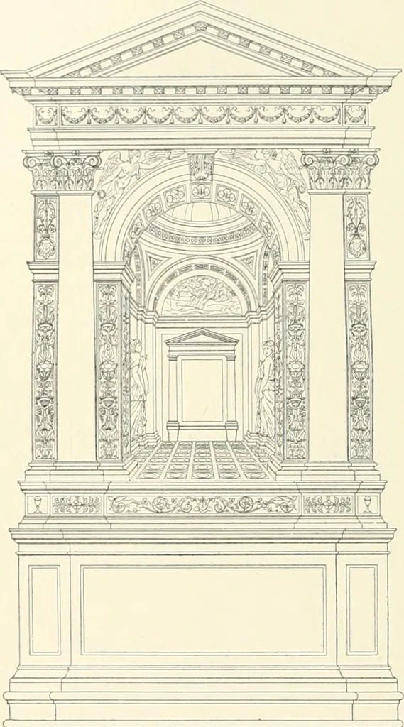 An illustration from A dictionary of architecture and building; biographical, historical and descriptive, 1901, leaf 46