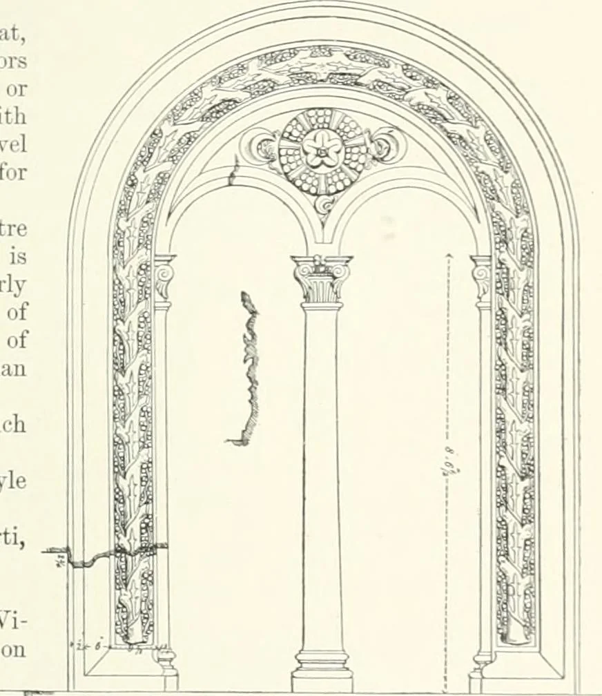 An illustration from A dictionary of architecture and building; biographical, historical and descriptive, 1901, leaf 95