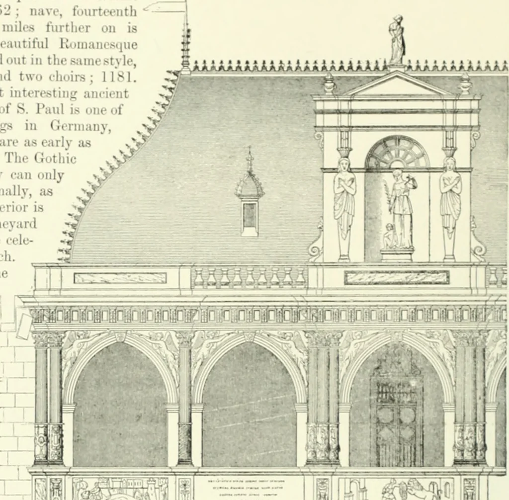 An illustration from A dictionary of architecture and building; biographical, historical and descriptive, 1901, leaf 141