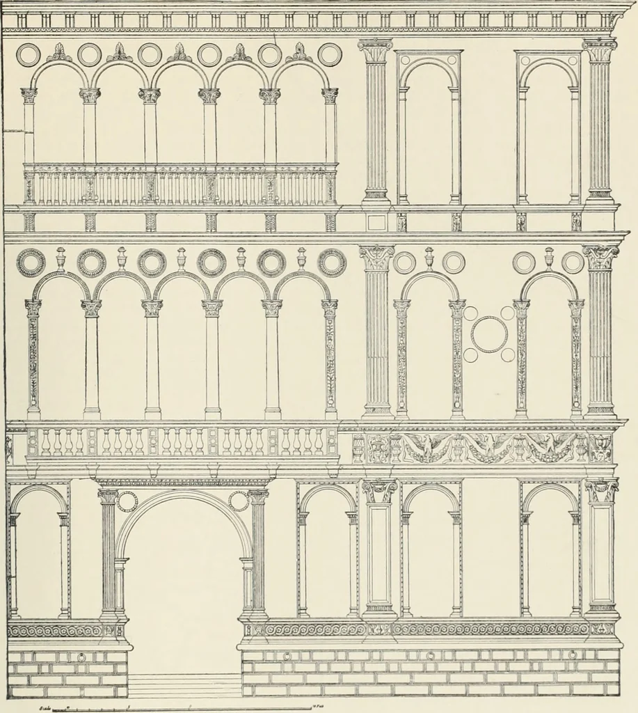 An illustration from A dictionary of architecture and building; biographical, historical and descriptive, 1901, leaf 28