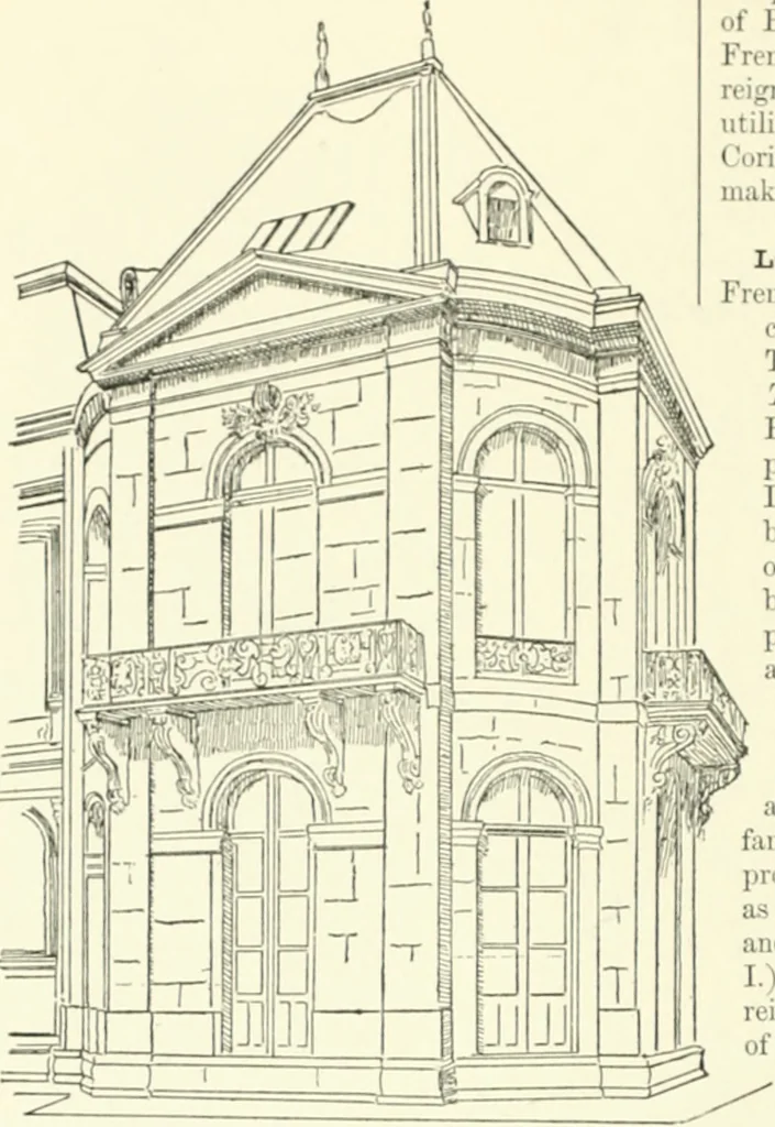 An illustration from A dictionary of architecture and building; biographical, historical and descriptive, 1901, leaf 471