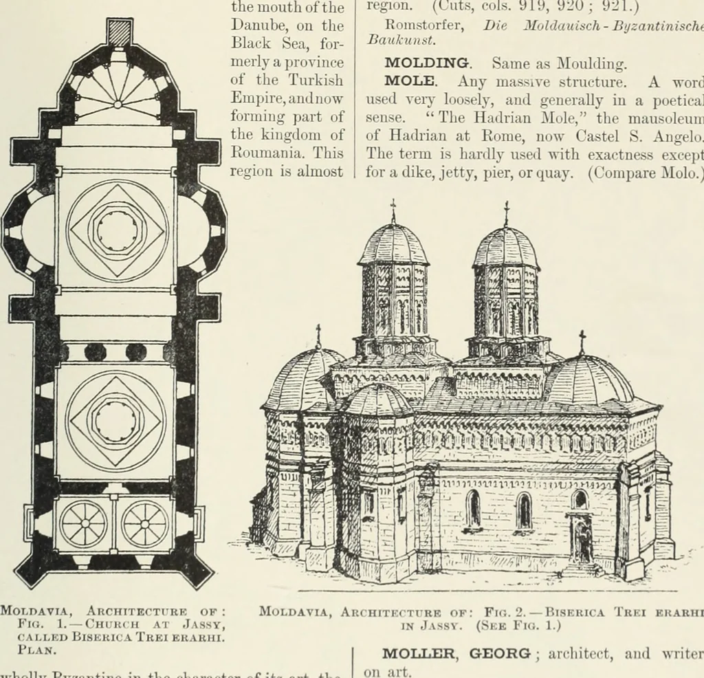 An illustration from A dictionary of architecture and building; biographical, historical and descriptive, 1901, leaf 538