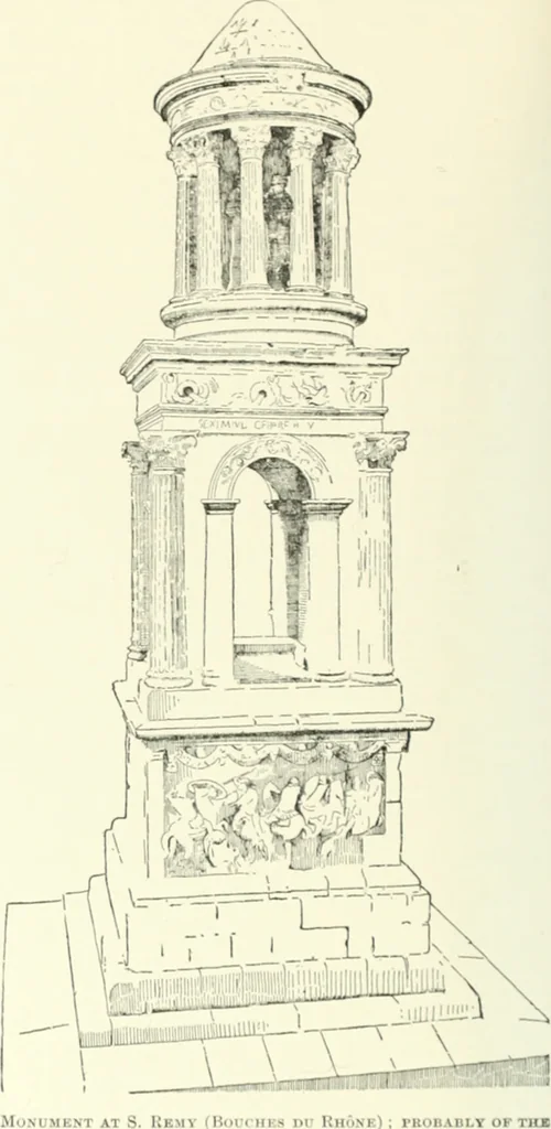 An illustration from A dictionary of architecture and building; biographical, historical and descriptive, 1901, leaf 549