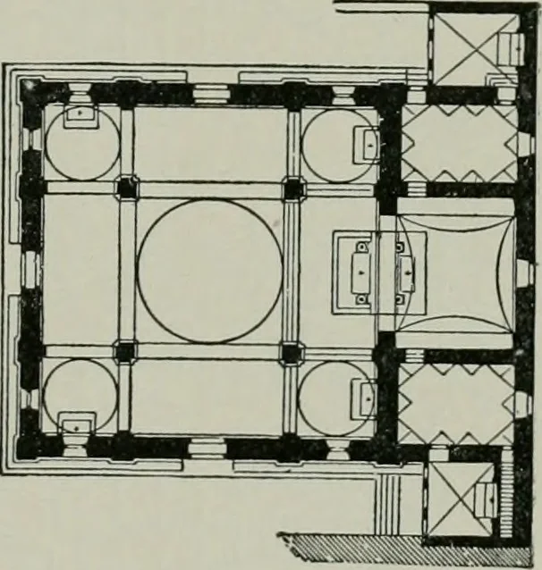 An illustration from A dictionary of architecture and building; biographical, historical and descriptive, 1901, leaf 110