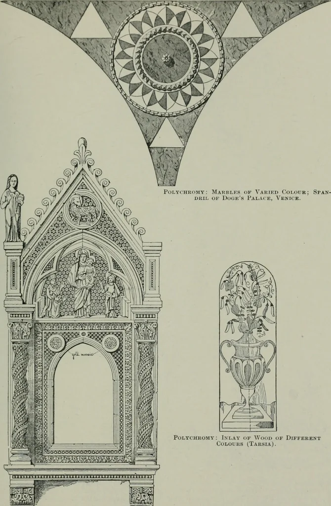 An illustration from A dictionary of architecture and building; biographical, historical and descriptive, 1901, leaf 118