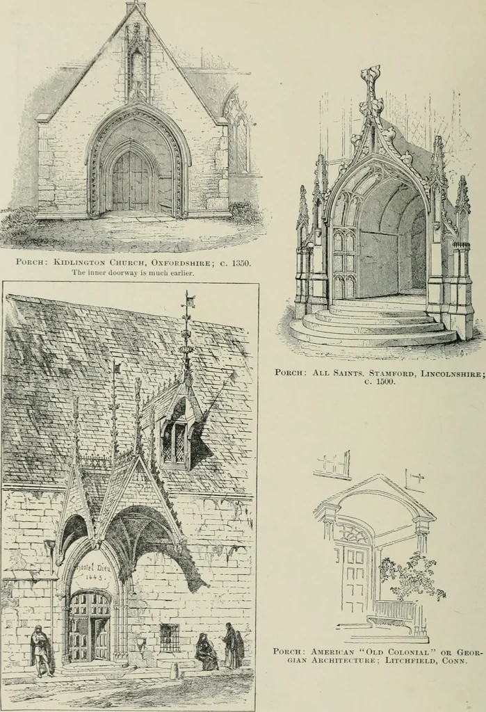 An illustration from A dictionary of architecture and building; biographical, historical and descriptive, 1901, leaf 129