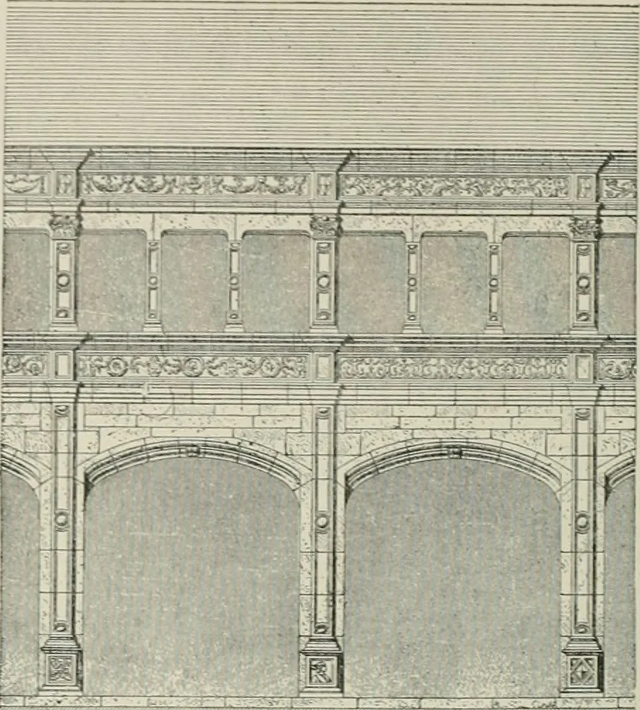 An illustration from A dictionary of architecture and building; biographical, historical and descriptive, 1901, leaf 183