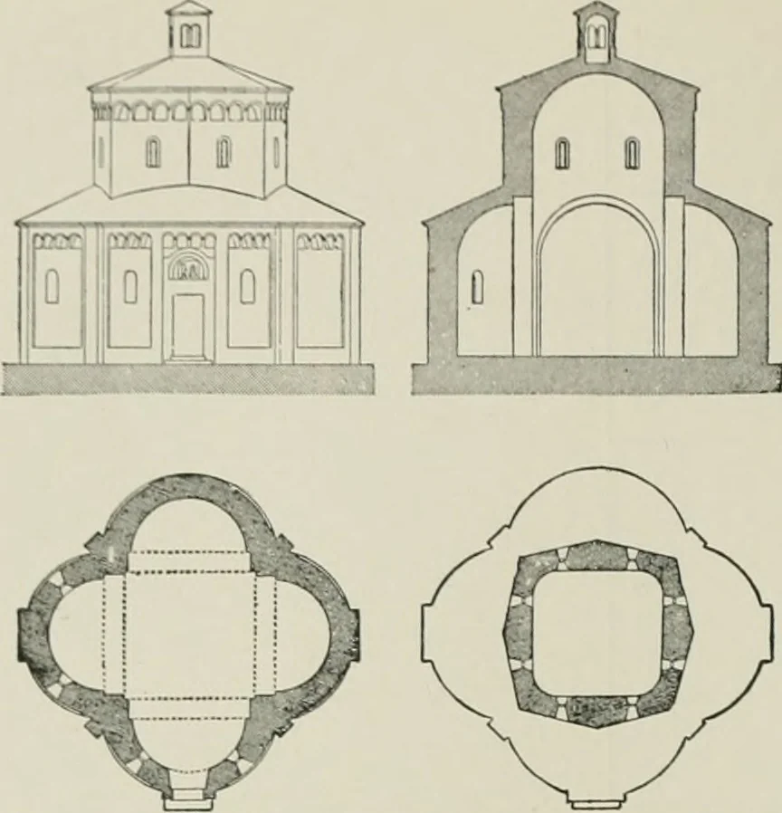 An illustration from A dictionary of architecture and building; biographical, historical and descriptive, 1901, leaf 203