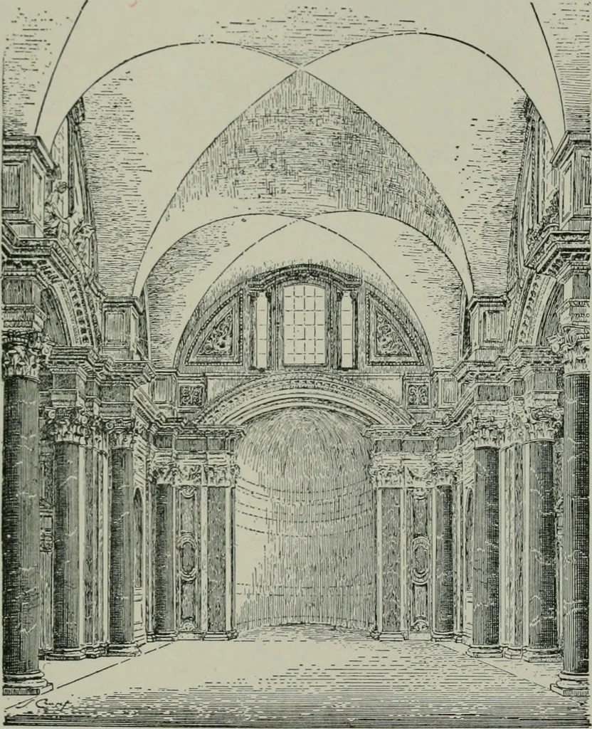 An illustration from A dictionary of architecture and building; biographical, historical and descriptive, 1901, leaf 214