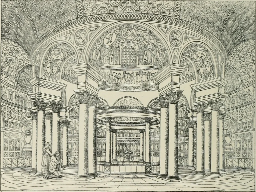 An illustration from A dictionary of architecture and building; biographical, historical and descriptive, 1901, leaf 233