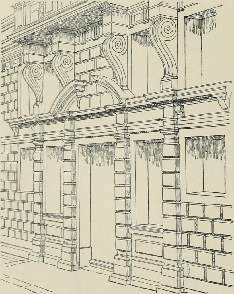 An illustration from A dictionary of architecture and building; biographical, historical and descriptive, 1901, leaf 243