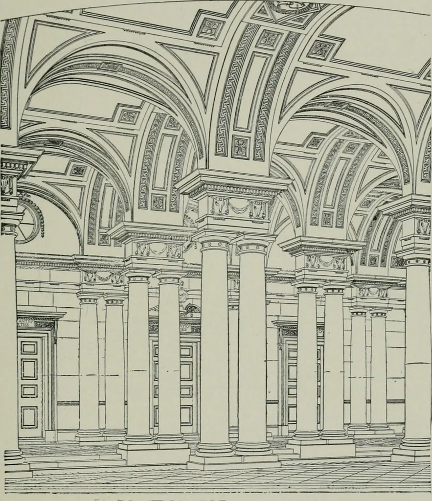 An illustration from A dictionary of architecture and building; biographical, historical and descriptive, 1901, leaf 332