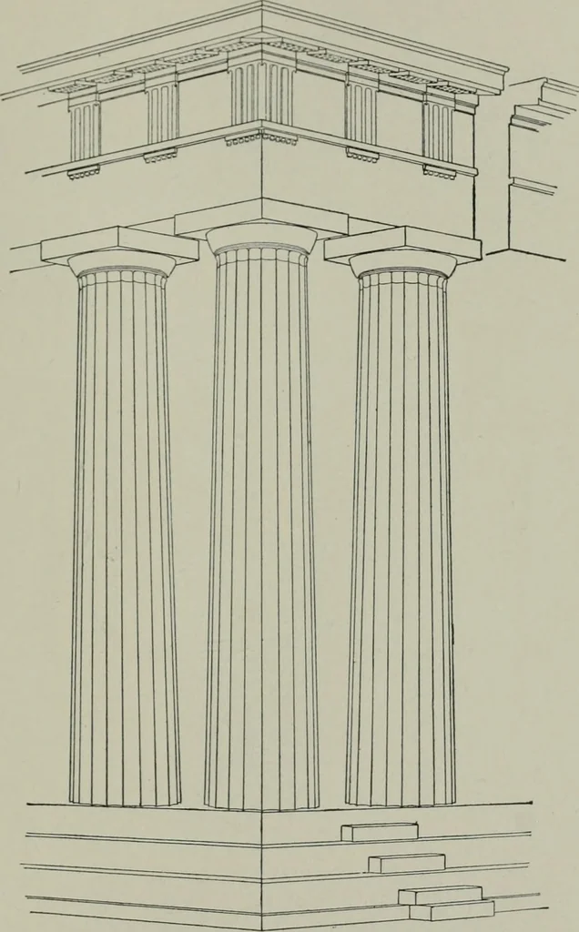 An illustration from A dictionary of architecture and building; biographical, historical and descriptive, 1901, leaf 38