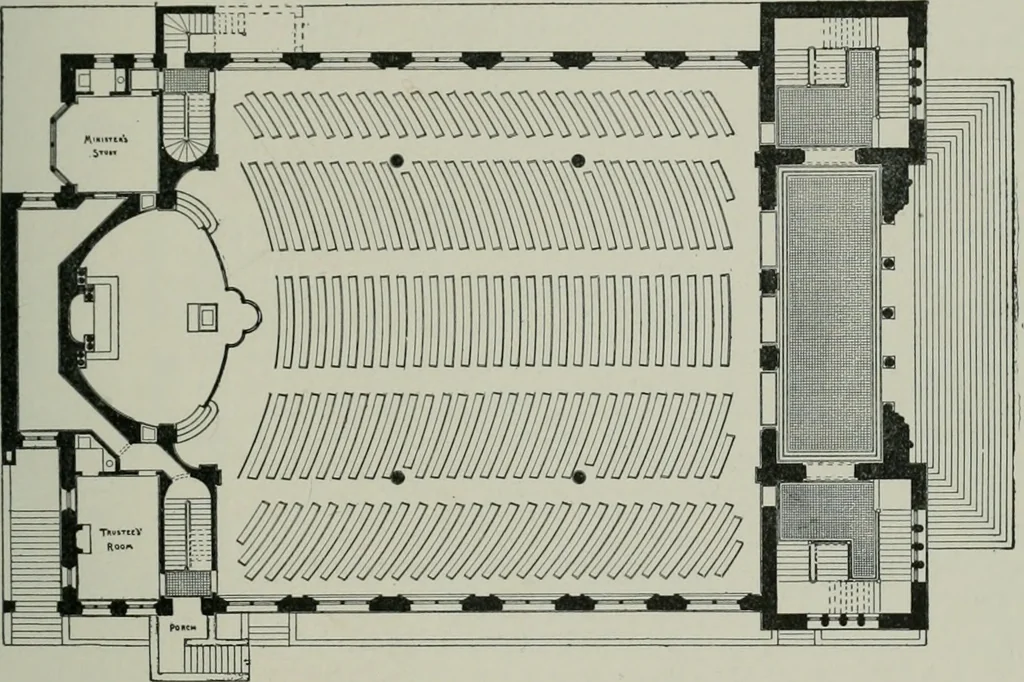 An illustration from A dictionary of architecture and building; biographical, historical and descriptive, 1901, leaf 424