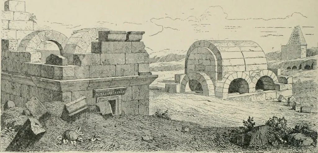 An illustration from A dictionary of architecture and building; biographical, historical and descriptive, 1901, leaf 489