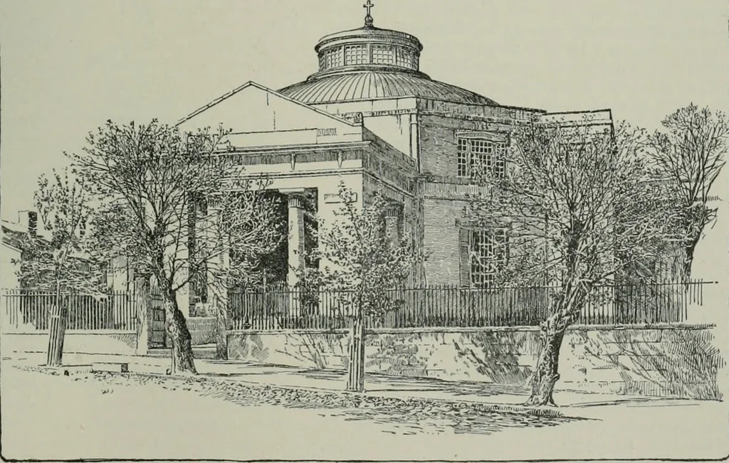 An illustration from A dictionary of architecture and building; biographical, historical and descriptive, 1901, leaf 540
