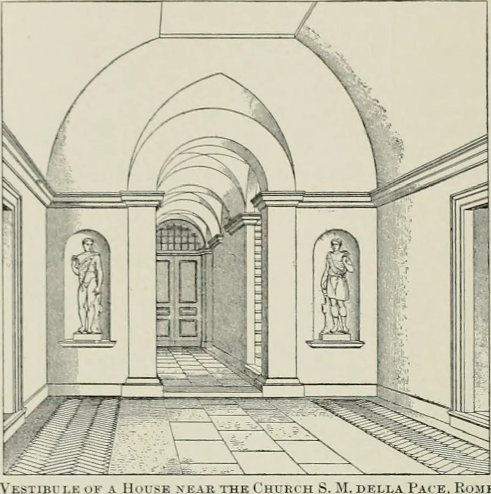 An illustration from A dictionary of architecture and building; biographical, historical and descriptive, 1901, leaf 585