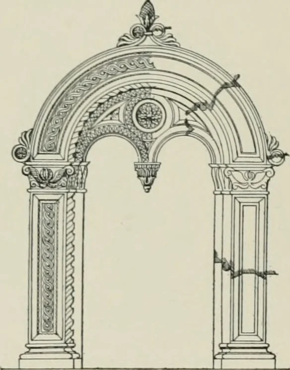 An illustration from A dictionary of architecture and building; biographical, historical and descriptive, 1901, leaf 73
