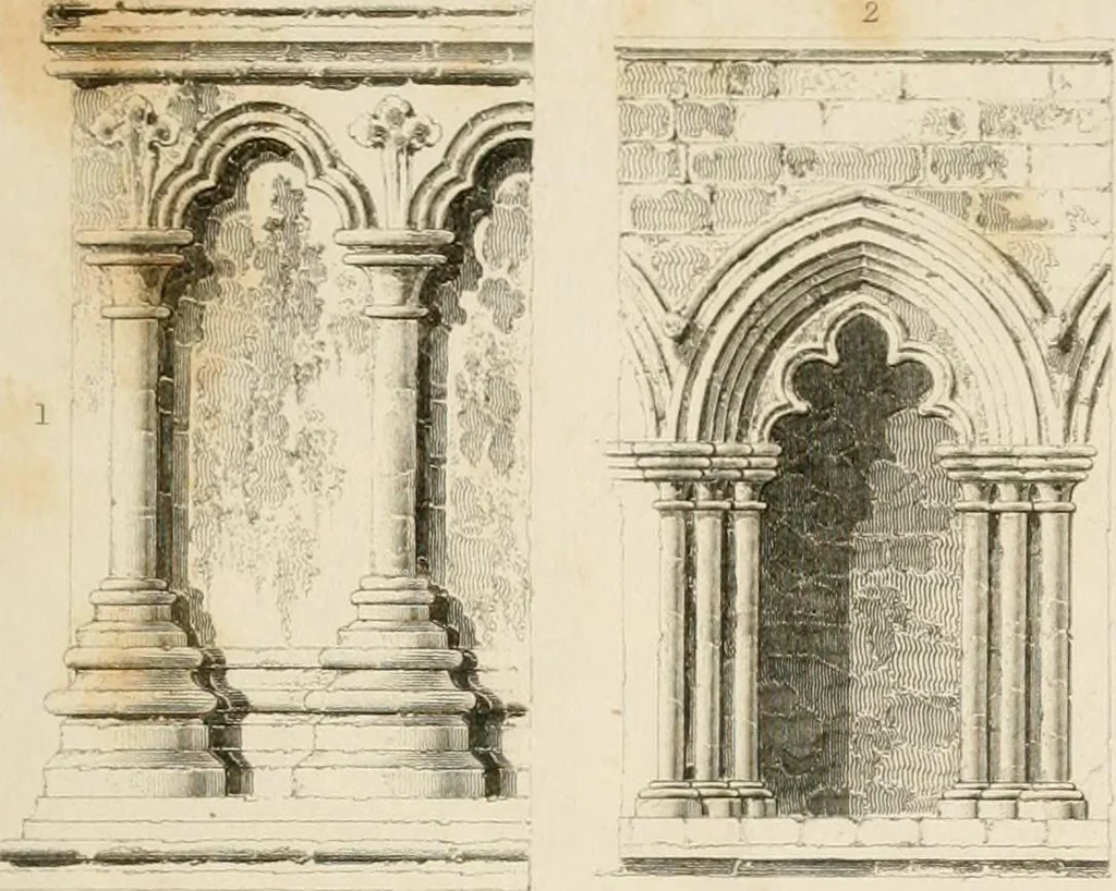 An illustration from A dictionary of the architecture and archaeology of the Middle Ages : including words used by ancient and modern authors in treating of architectural and other antiquities ... : also, biographical notices of ancient architects, 1838, leaf 529