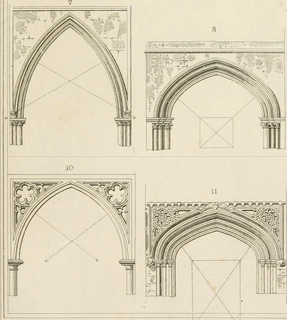 An illustration from A dictionary of the architecture and archaeology of the Middle Ages : including words used by ancient and modern authors in treating of architectural and other antiquities ... : also, biographical notices of ancient architects, 1838, leaf 537