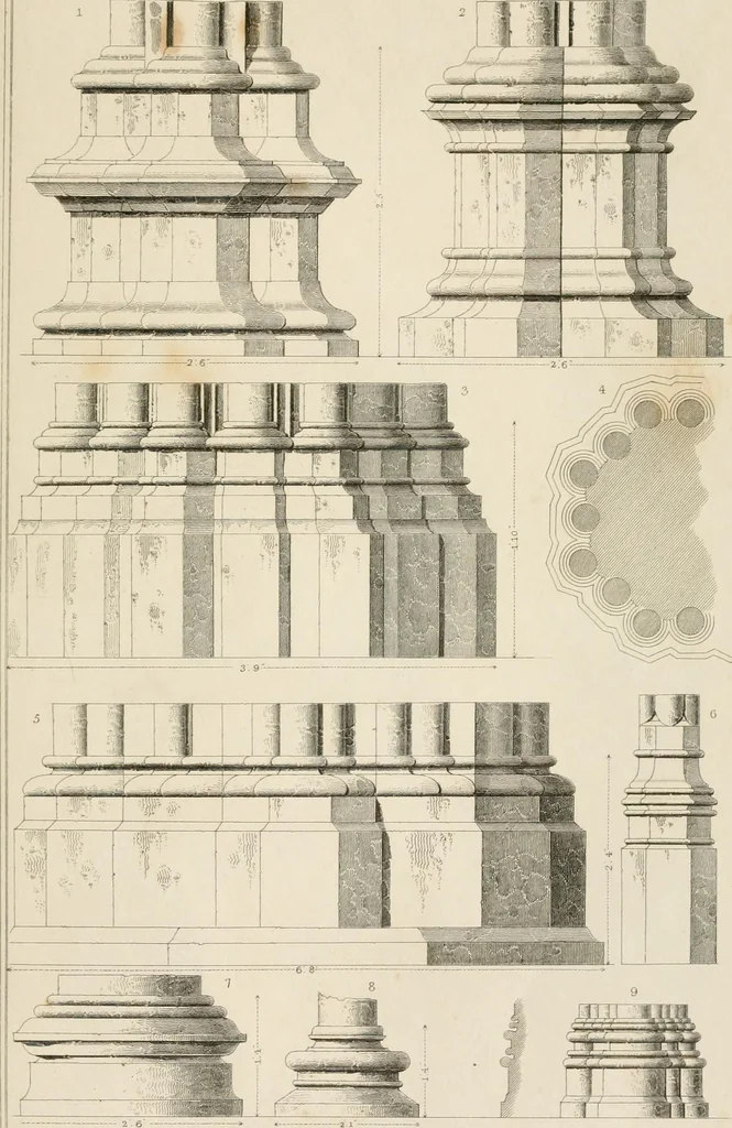 An illustration from A dictionary of the architecture and archaeology of the Middle Ages : including words used by ancient and modern authors in treating of architectural and other antiquities ... : also, biographical notices of ancient architects, 1838, leaf 543