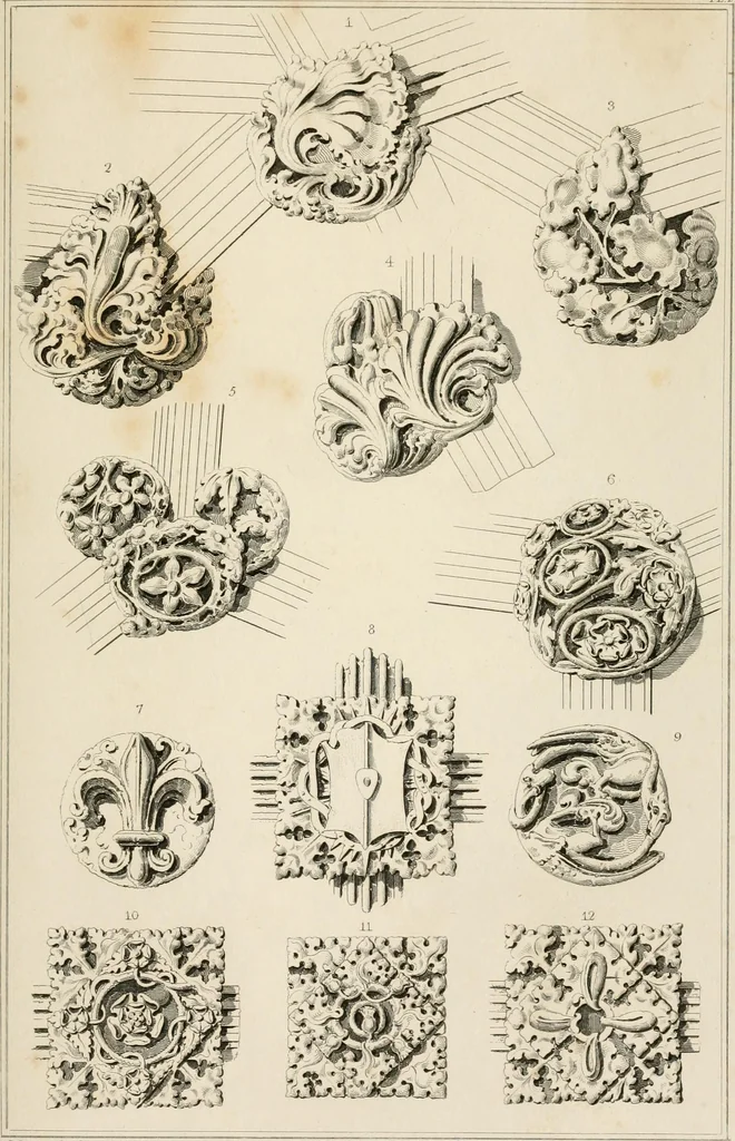 An illustration from A dictionary of the architecture and archaeology of the Middle Ages : including words used by ancient and modern authors in treating of architectural and other antiquities ... : also, biographical notices of ancient architects, 1838, leaf 547
