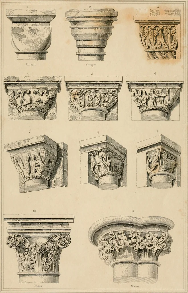 An illustration from A dictionary of the architecture and archaeology of the Middle Ages : including words used by ancient and modern authors in treating of architectural and other antiquities ... : also, biographical notices of ancient architects, 1838, leaf 555