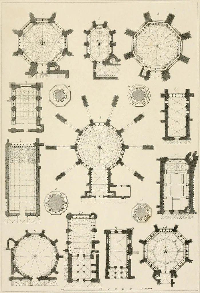 An illustration from A dictionary of the architecture and archaeology of the Middle Ages : including words used by ancient and modern authors in treating of architectural and other antiquities ... : also, biographical notices of ancient architects, 1838, leaf 565