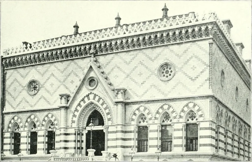An illustration from A dictionary of architecture and building : biographical, historical, and descriptive, 1902, leaf 186