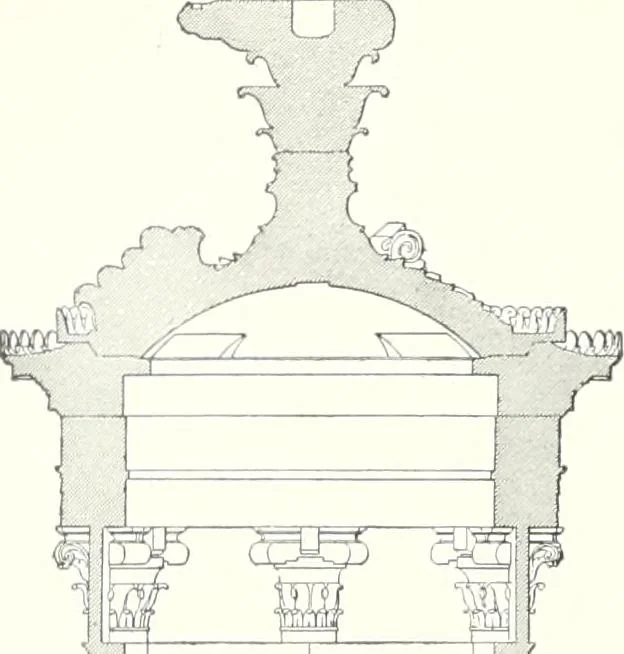 An illustration from A dictionary of architecture and building : biographical, historical, and descriptive, 1902, leaf 327