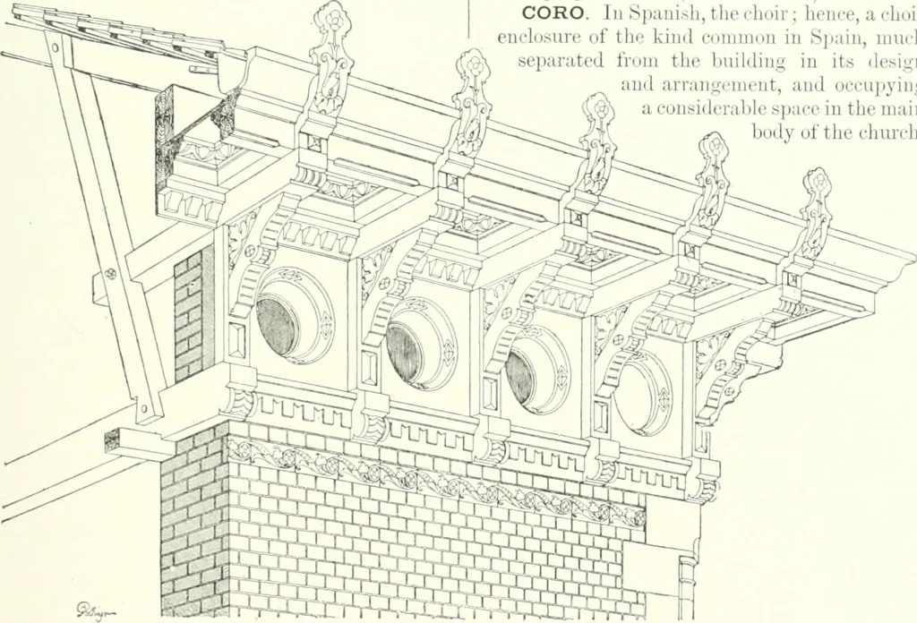 An illustration from A dictionary of architecture and building : biographical, historical, and descriptive, 1902, leaf 406