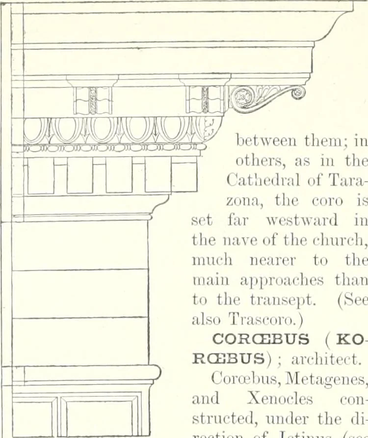 An illustration from A dictionary of architecture and building : biographical, historical, and descriptive, 1902, leaf 407