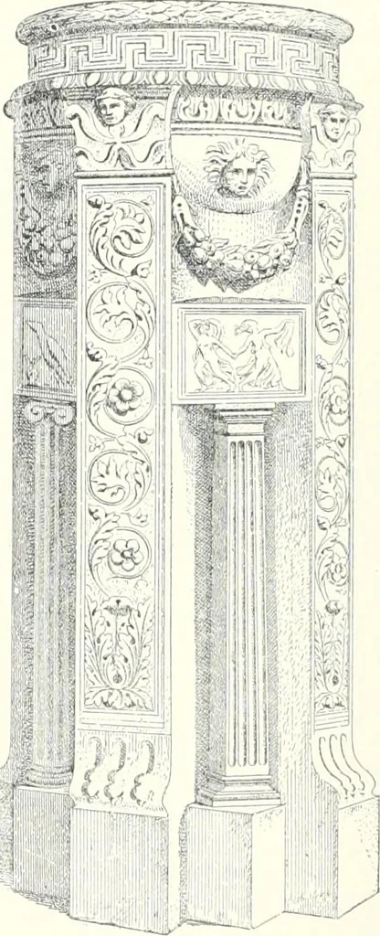 An illustration from A dictionary of architecture and building : biographical, historical, and descriptive, 1902, leaf 45