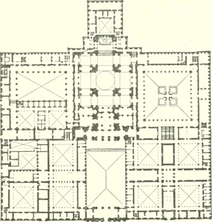 An illustration from A dictionary of architecture and building : biographical, historical, and descriptive, 1902, leaf 552