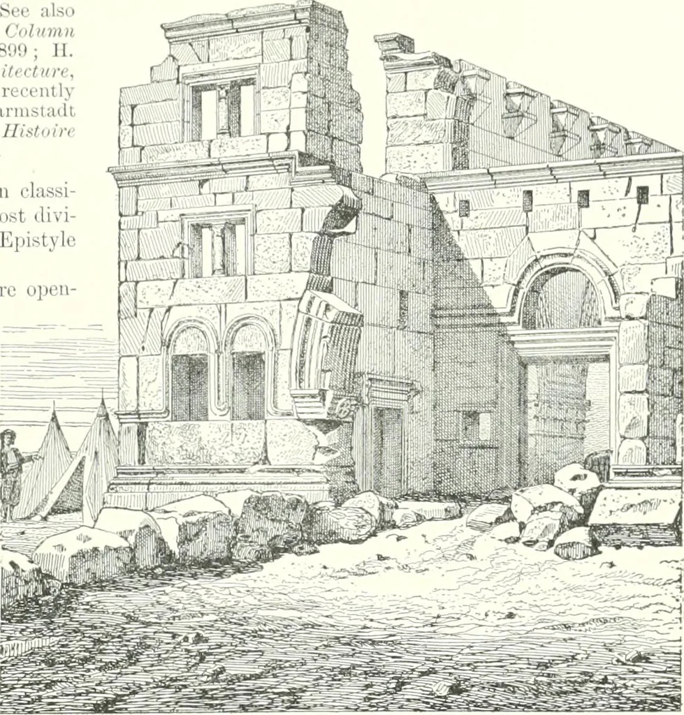 An illustration from A dictionary of architecture and building : biographical, historical, and descriptive, 1902, leaf 98