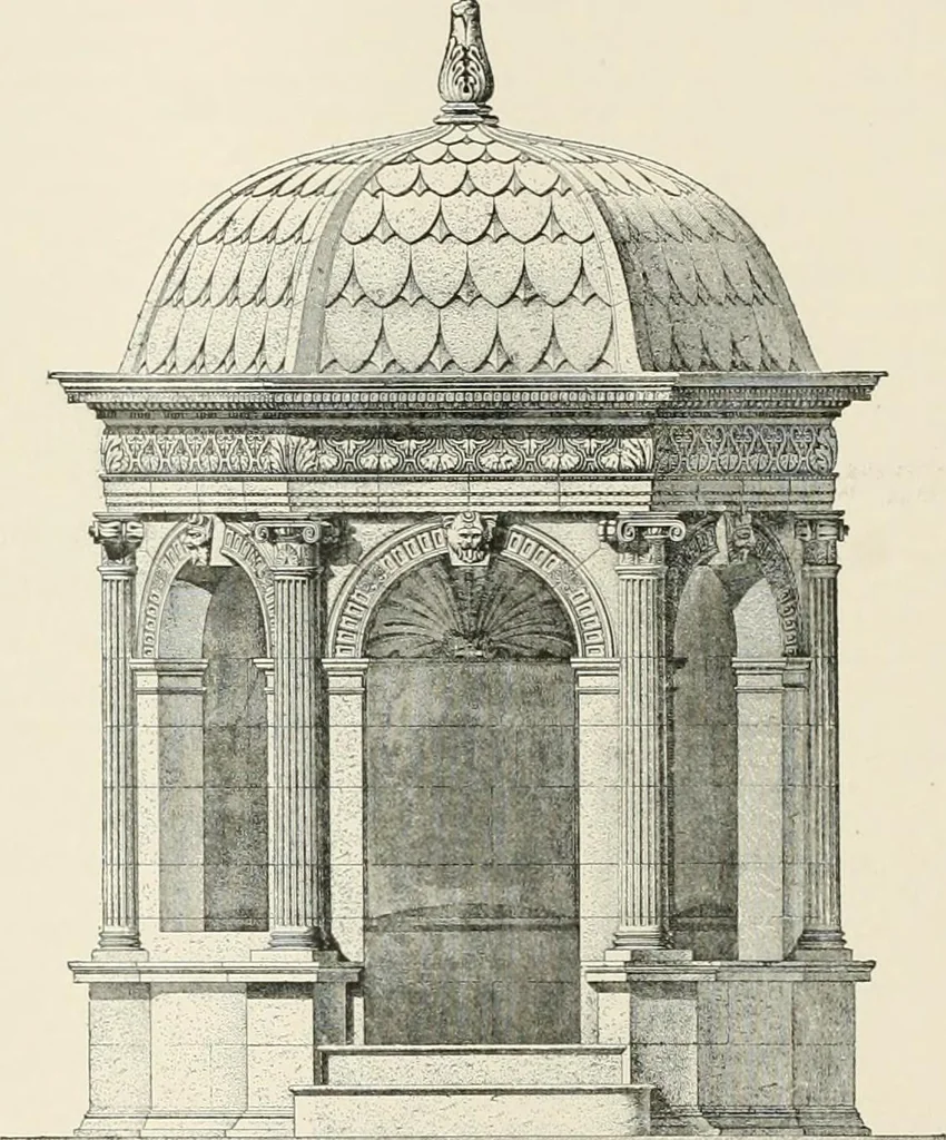 An illustration from A dictionary of architecture and building : biographical, historical, and descriptive, 1902, leaf 122