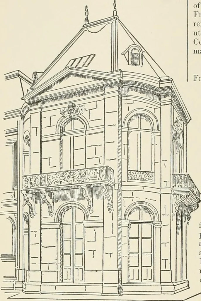 An illustration from A dictionary of architecture and building : biographical, historical, and descriptive, 1902, leaf 470