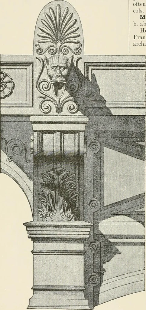 An illustration from A dictionary of architecture and building : biographical, historical, and descriptive, 1902, leaf 518