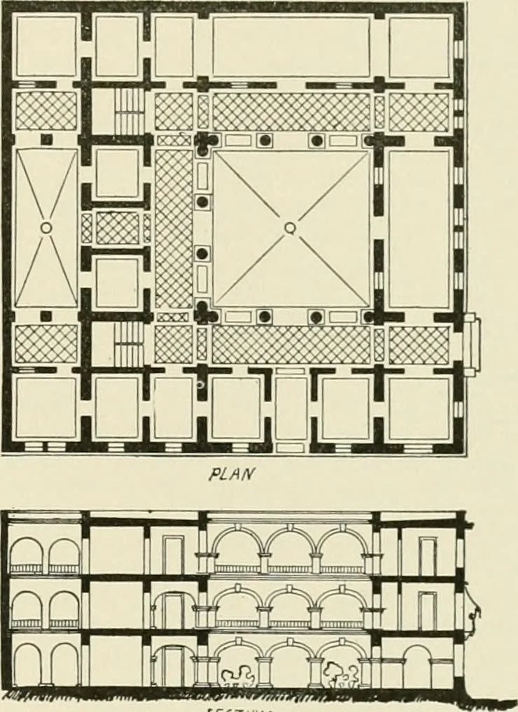 An illustration from A dictionary of architecture and building : biographical, historical, and descriptive, 1902, leaf 529